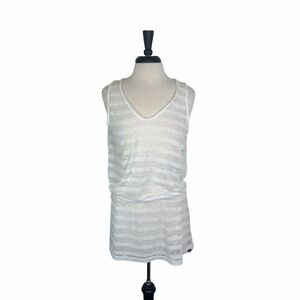 OAKLEY Sheer Lightweight Striped Backless Beach Swimsuit Cover-Up Women's